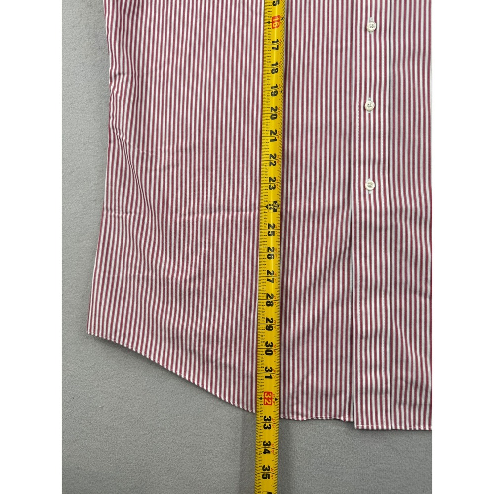 Brooks Brothers Regent Men's Long Sleeve Dress Shirt 17.5 32/33 Red Striped - Picture 7 of 9
